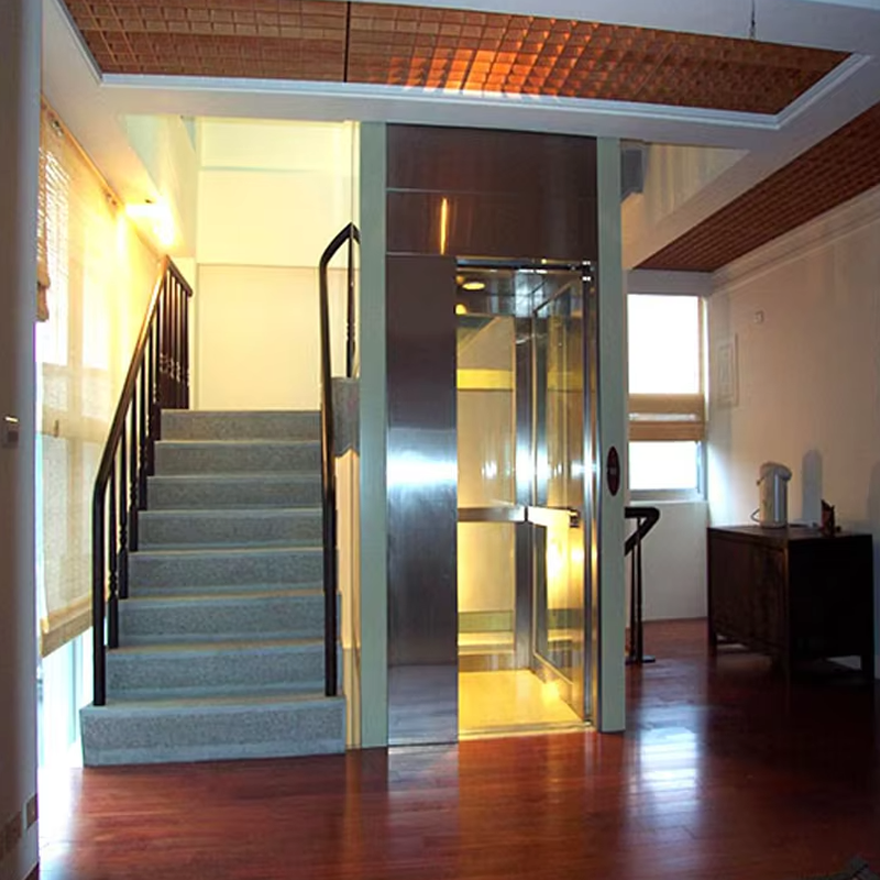 VTEV104 Ascensores Elevadores Aile Kullanımına Uygun Lüks Paslanmaz Çelik Villa Asansörü