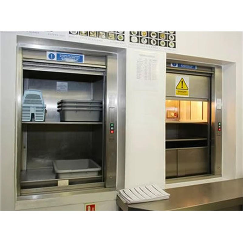 VT 113 Yüksek Kaliteli Paslanmaz Çelik Modern AC Sürücü Restoran Mutfak PVC Zeminli Dumbwaiter Asansör Otel Kullanımı için ISO Sertifikalı