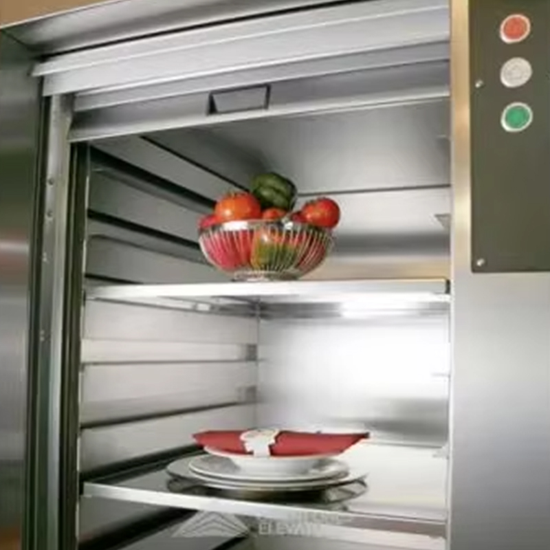 VTEF108 Restoran ve Otel Mutfak Hizmeti için PVC Zeminli Elektrikli Dişlisiz AC Dambwaiter Asansörü