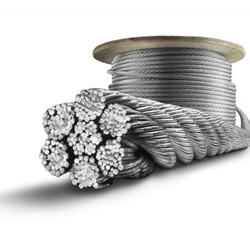 VTSP263 Çin Fabrikası 11mm Yüksek Çekme Dayanımı Isıya Dayanıklı Paslanmaz Galvanizli Asansör Çelik Halat